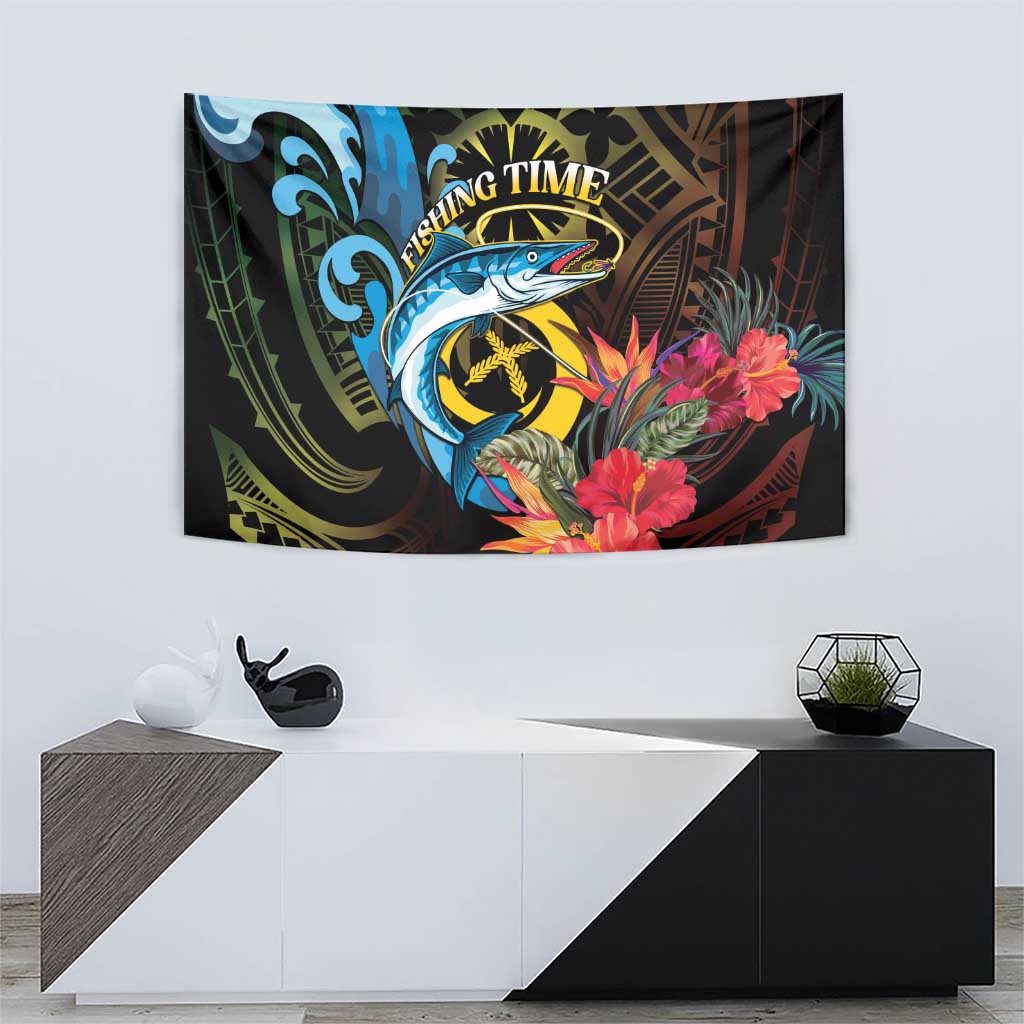 Vanuatu Fishing Tapestry It's Time To Fish LT05 - Polynesian Pride