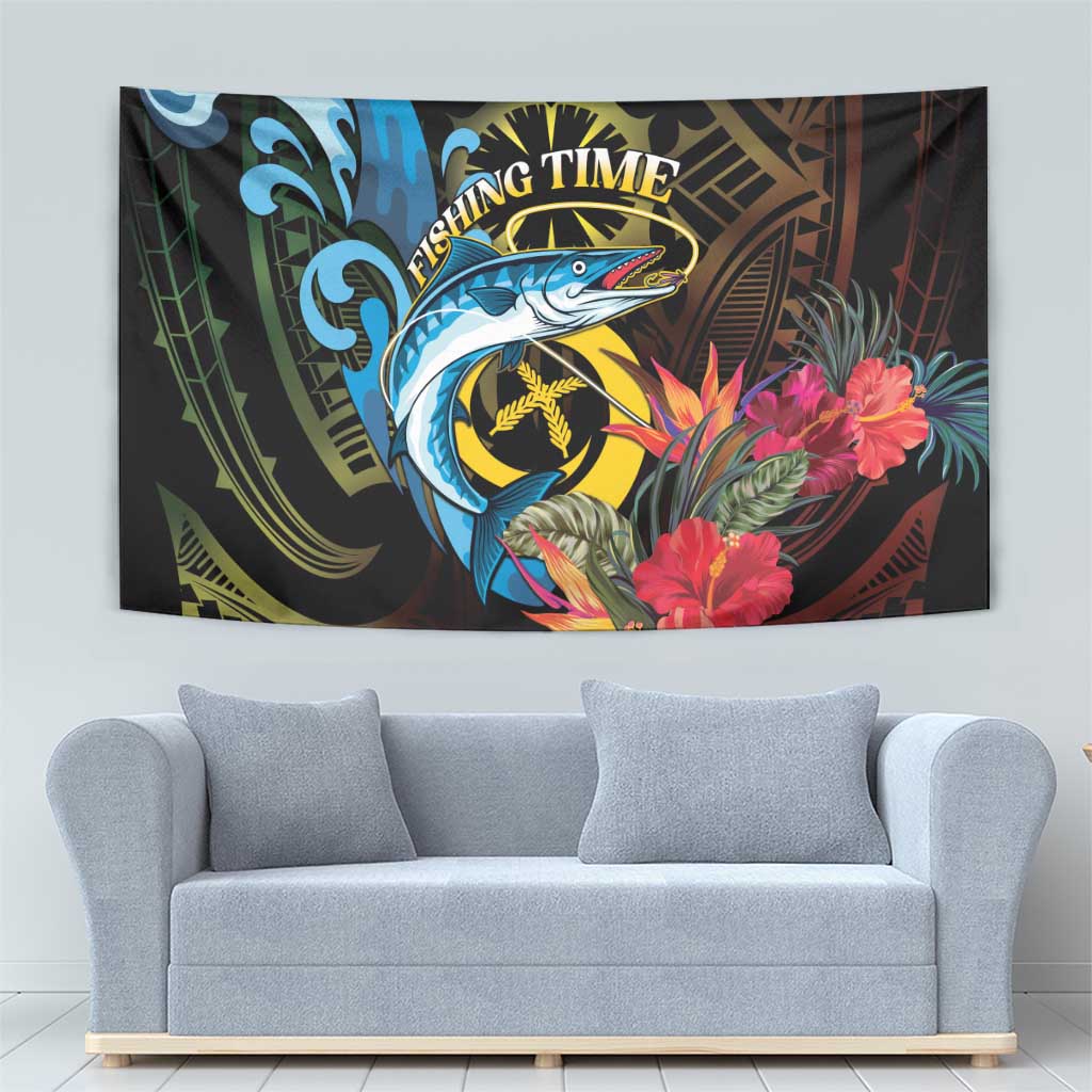 Vanuatu Fishing Tapestry It's Time To Fish LT05 - Polynesian Pride