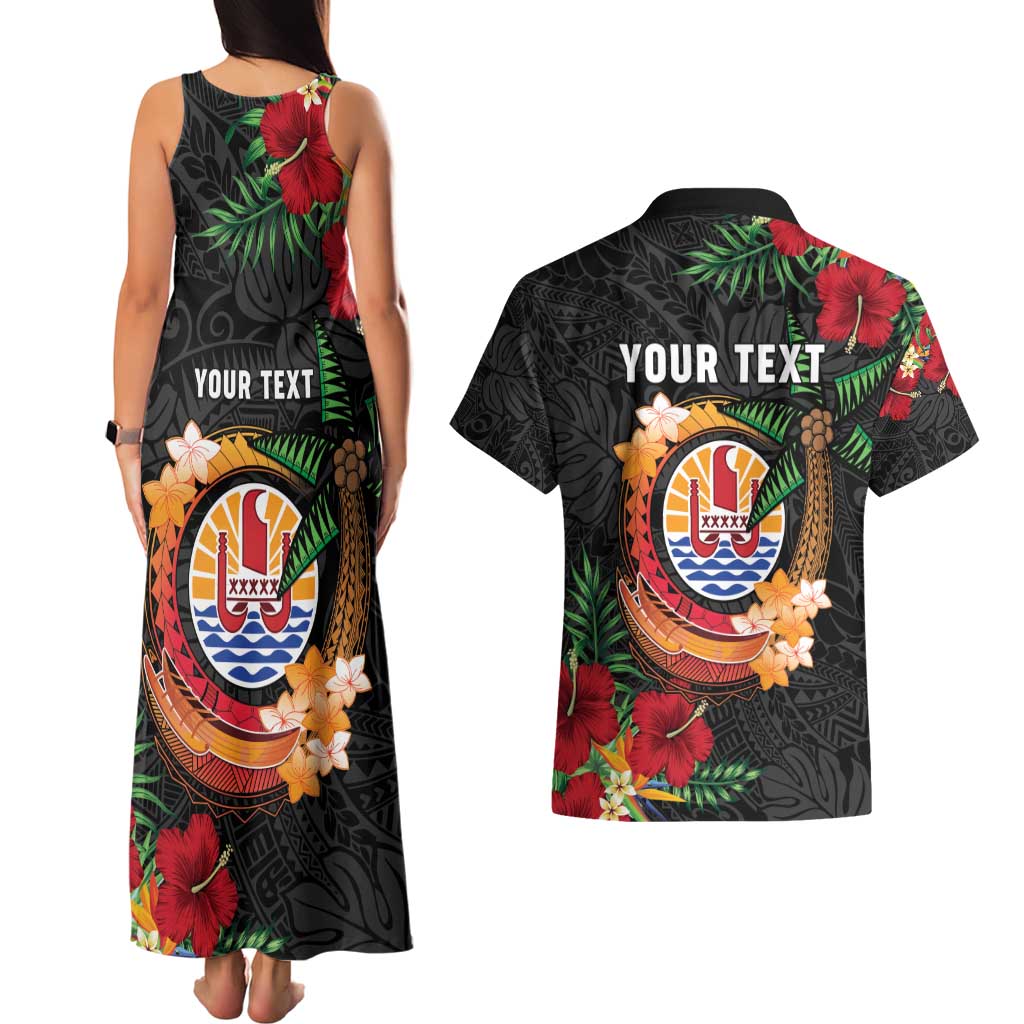 Personalised French Polynesia Outrigger Canoe Race Couples Matching Tank Maxi Dress and Hawaiian Shirt Tropical Vibe LT05 - Polynesian Pride