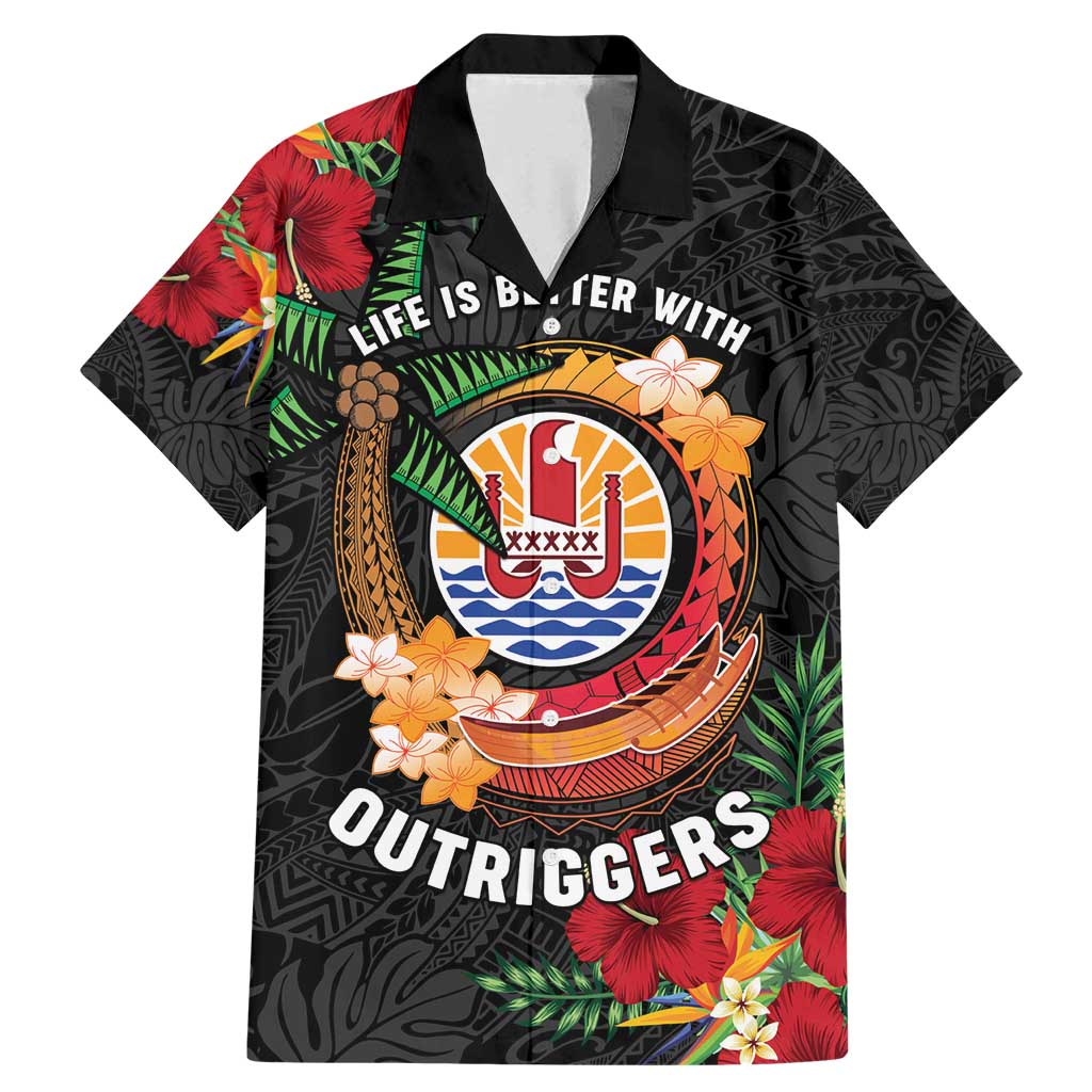 Personalised French Polynesia Outrigger Canoe Race Family Matching Mermaid Dress and Hawaiian Shirt Tropical Vibe