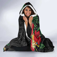 French Polynesia Outrigger Canoe Race Hooded Blanket Tropical Vibe