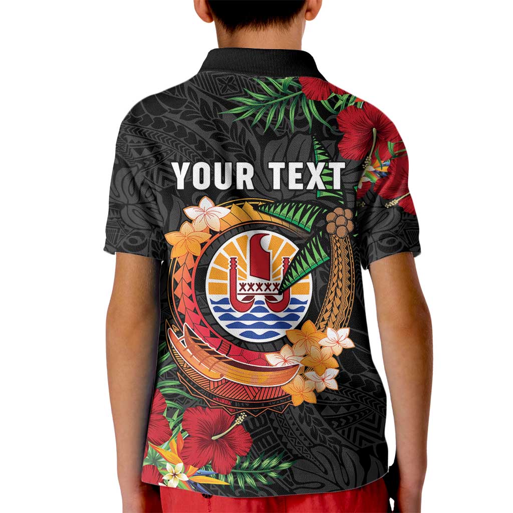 Personalised French Polynesia Outrigger Canoe Race Kid Polo Shirt Tropical Vibe LT05 - Polynesian Pride