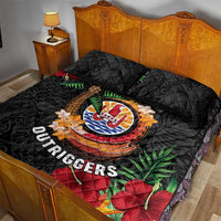 French Polynesia Outrigger Canoe Race Quilt Bed Set Tropical Vibe