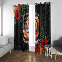 French Polynesia Outrigger Canoe Race Window Curtain Tropical Vibe