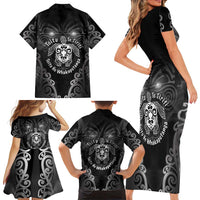 Aotearoa Toitu Te Tiriti Family Matching Short Sleeve Bodycon Dress and Hawaiian Shirt Ka Mua Ka Muri LT05 - Polynesian Pride