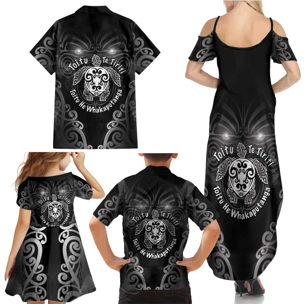 Aotearoa Toitu Te Tiriti Family Matching Summer Maxi Dress and Hawaiian Shirt Ka Mua Ka Muri