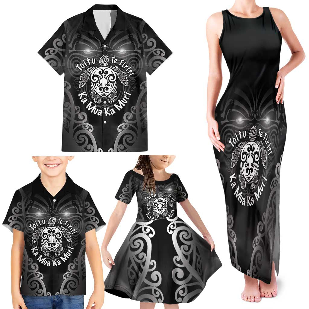 Aotearoa Toitu Te Tiriti Family Matching Tank Maxi Dress and Hawaiian Shirt Ka Mua Ka Muri