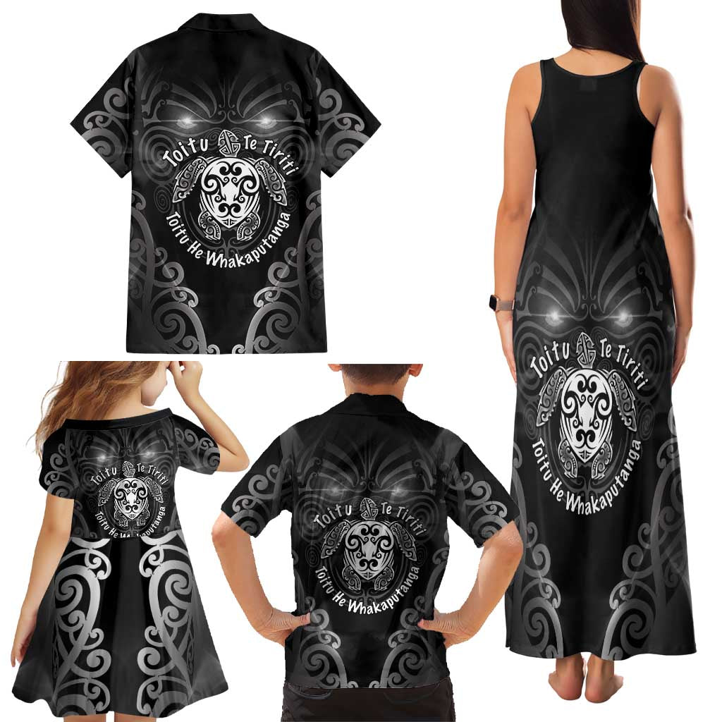 Aotearoa Toitu Te Tiriti Family Matching Tank Maxi Dress and Hawaiian Shirt Ka Mua Ka Muri