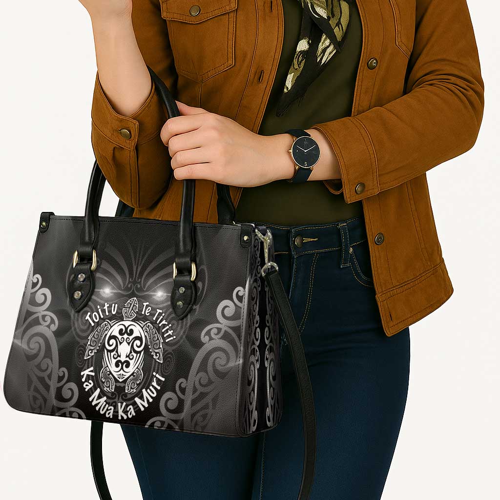 Aotearoa Toitu Te Tiriti Leather Bag Ka Mua Ka Muri