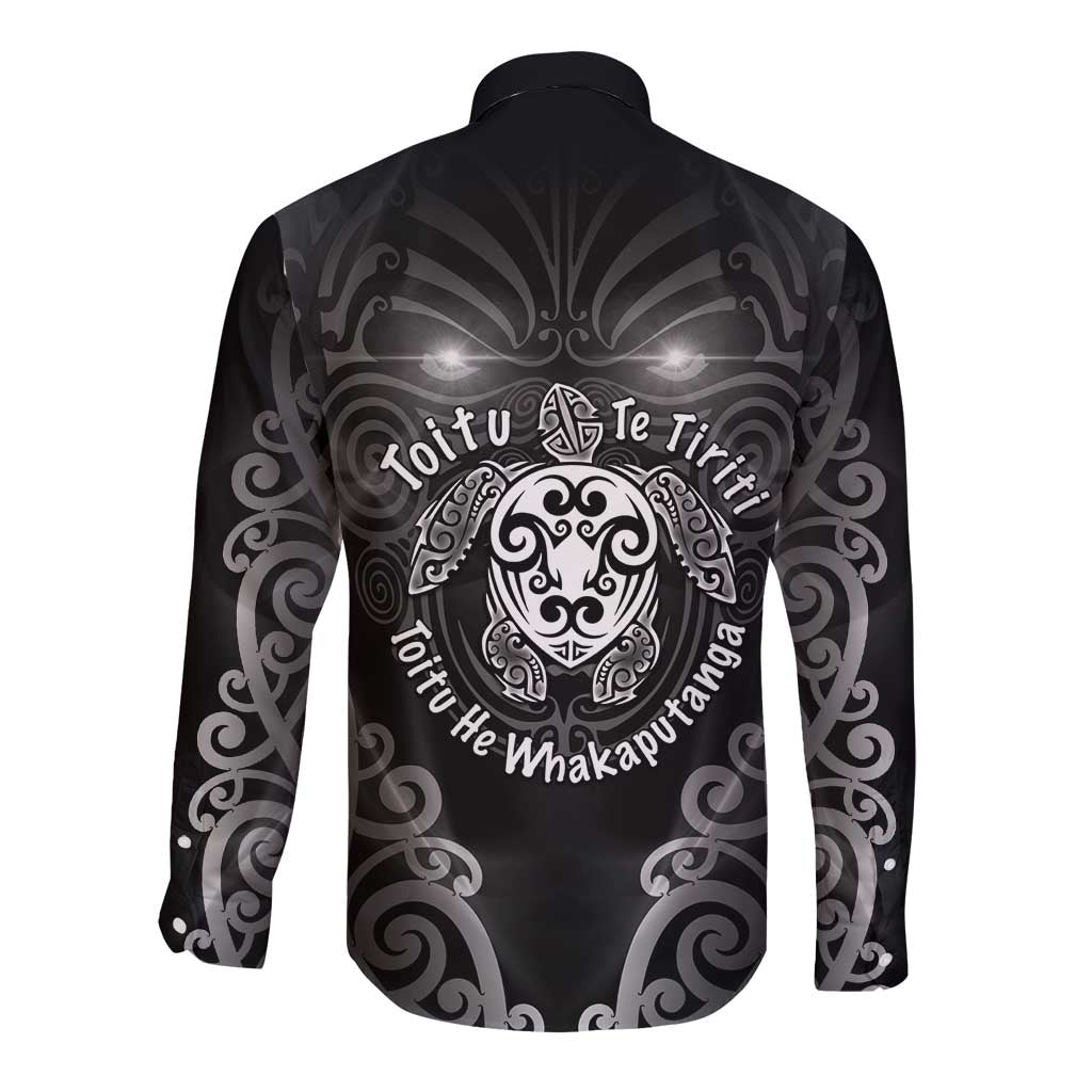 Aotearoa Toitu Te Tiriti Long Sleeve Button Shirt Ka Mua Ka Muri LT05 - Polynesian Pride