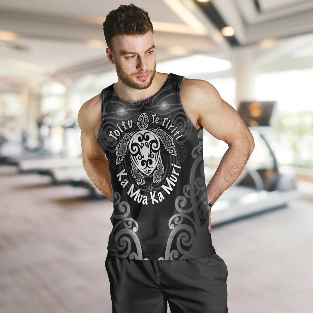 Aotearoa Toitu Te Tiriti Men Tank Top Ka Mua Ka Muri LT05 Black - Polynesian Pride