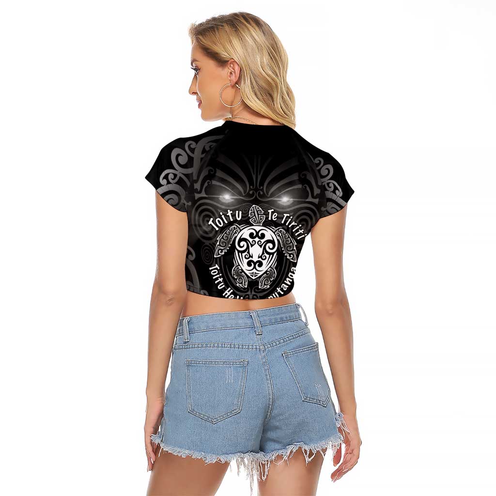 Aotearoa Toitu Te Tiriti Raglan Cropped T Shirt Ka Mua Ka Muri