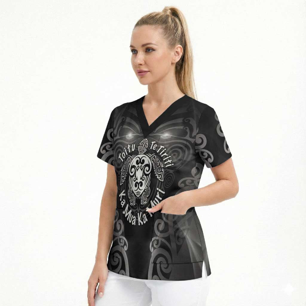 Aotearoa Toitu Te Tiriti Scrub Top Ka Mua Ka Muri