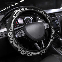 Aotearoa Toitu Te Tiriti Steering Wheel Cover Ka Mua Ka Muri LT05 Universal Fit Black - Polynesian Pride