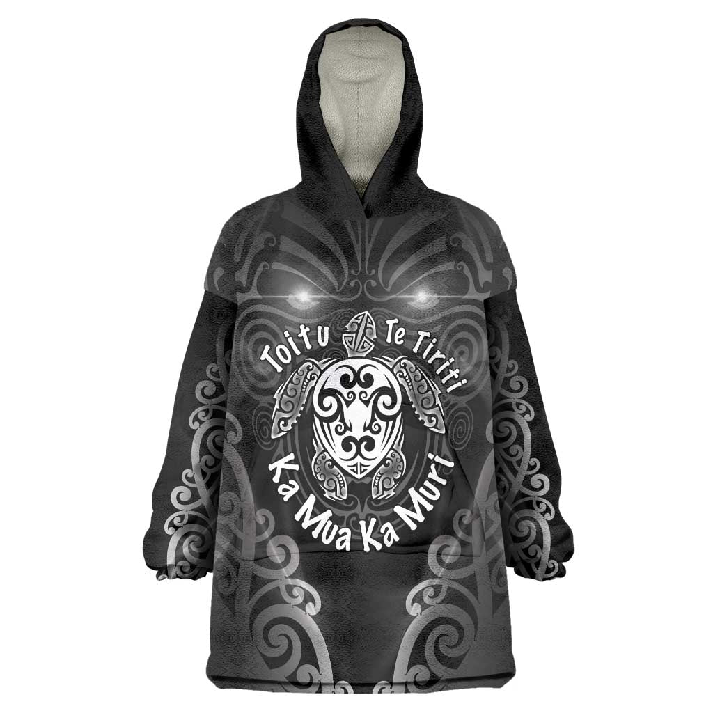 Aotearoa Toitu Te Tiriti Wearable Blanket Hoodie Ka Mua Ka Muri