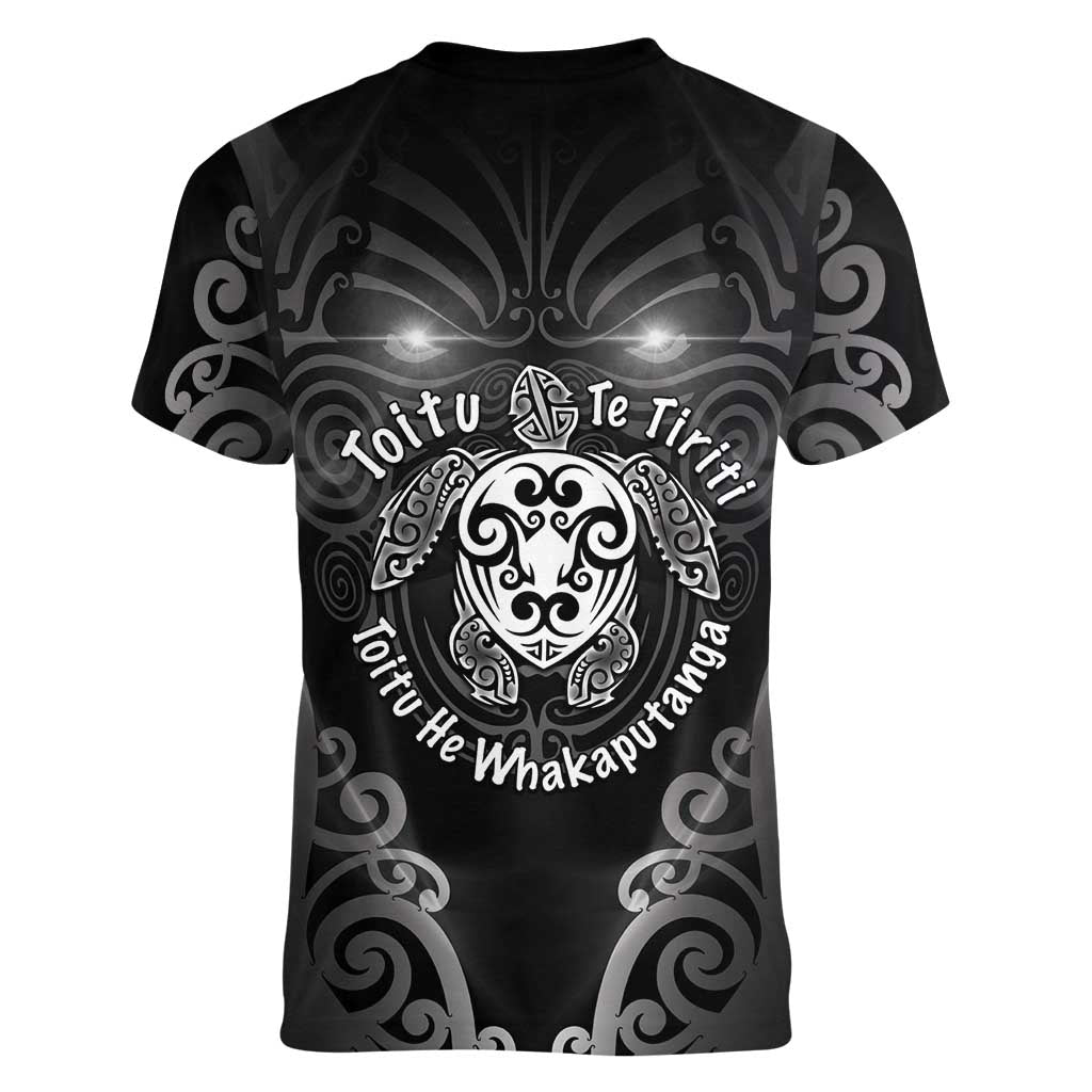 Aotearoa Toitu Te Tiriti Women V-Neck T-Shirt Ka Mua Ka Muri