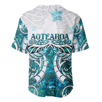 New Zealand Aotearoa Kia Ora Baseball Jersey Paua Shell Maori Silver Fern LT05 - Polynesian Pride