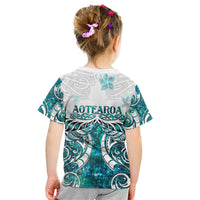 New Zealand Aotearoa Kia Ora Kid T Shirt Paua Shell Maori Silver Fern LT05 - Polynesian Pride
