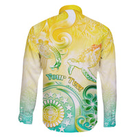 Personalised Cook Islands Kia Orana Family Matching Puletasi and Hawaiian Shirt Polynesian Turtle With Circle Stars LT05 - Polynesian Pride