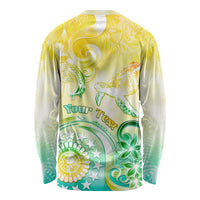 Personalised Cook Islands Kia Orana Long Sleeve Shirt Polynesian Turtle With Circle Stars LT05 - Polynesian Pride