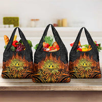 New Zealand Tamanuitera The Sun Grocery Bag Maori Pattern