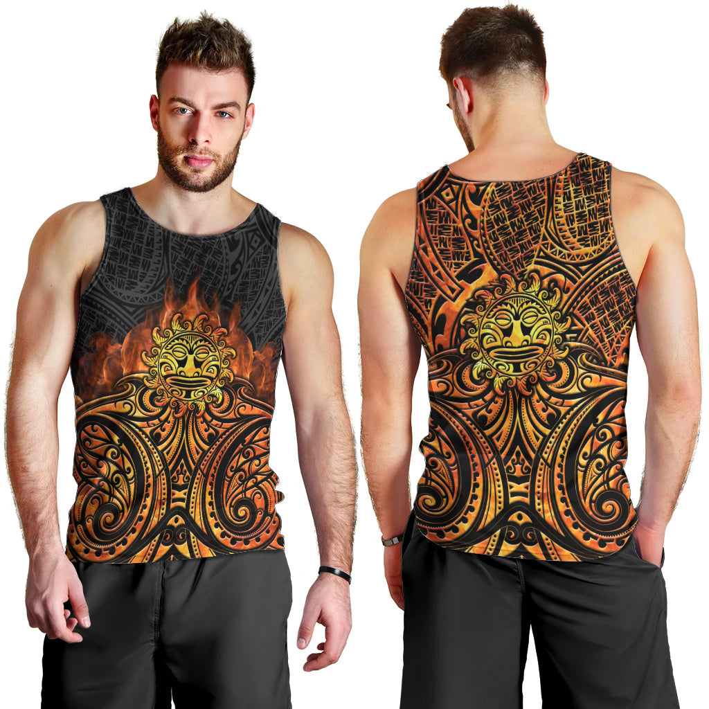 New Zealand Tamanuitera The Sun Men Tank Top Maori Pattern
