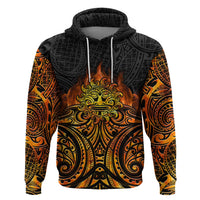 New Zealand Tamanuitera The Sun Zip Hoodie Maori Pattern