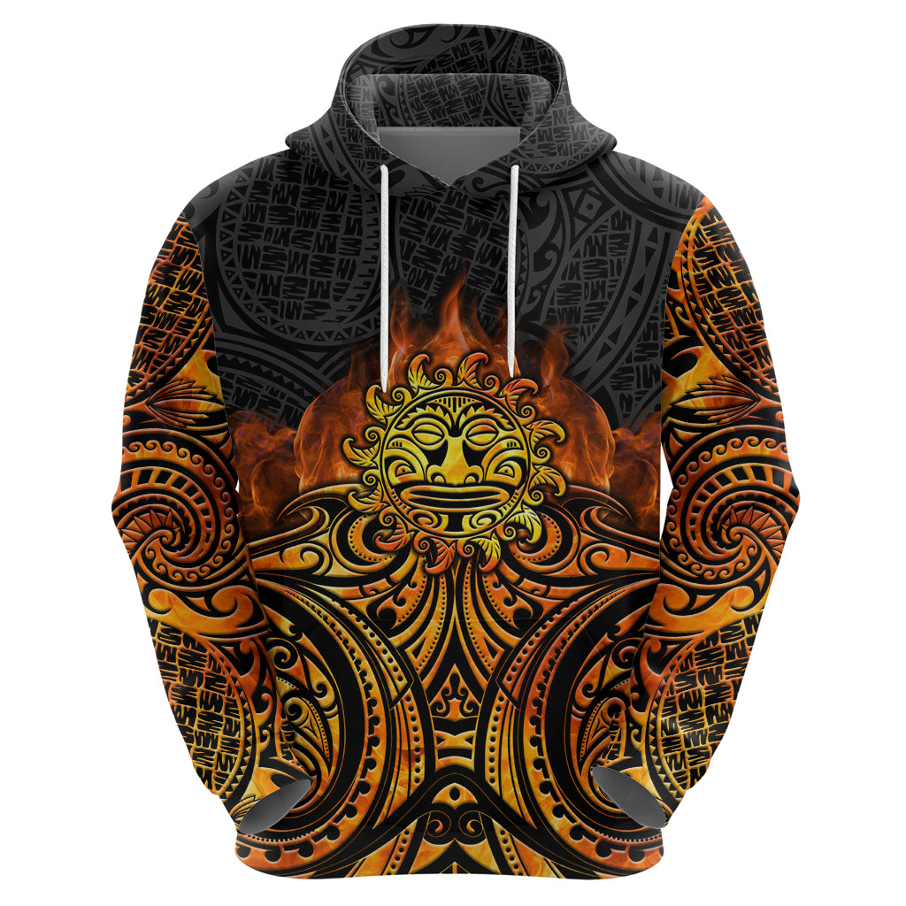 New Zealand Tamanuitera The Sun Zip Hoodie Maori Pattern