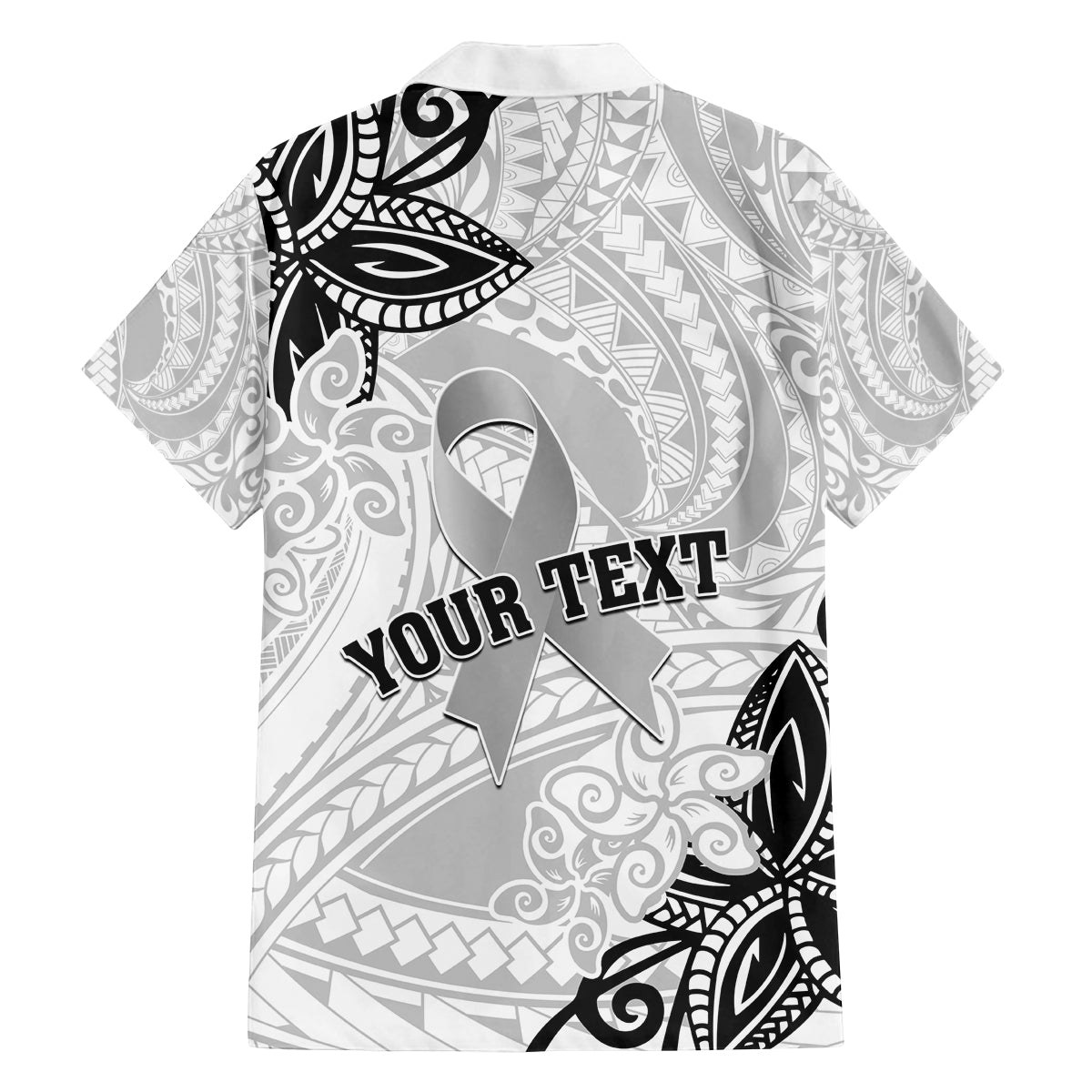 Personalised Polynesia Brain Cancer Family Matching Off The Shoulder Long Sleeve Dress and Hawaiian Shirt No One Fights Alone