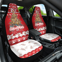 New Zealand Christmas In July Car Seat Cover Maori Kiwi Xmas Tree - Red