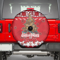 New Zealand Christmas In July Spare Tire Cover Maori Kiwi Xmas Tree - Red