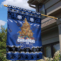 New Zealand July Christmas Garden Flag Maori Kiwi Xmas Tree - Blue LT05 - Polynesian Pride