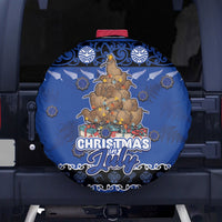 New Zealand July Christmas Spare Tire Cover Maori Kiwi Xmas Tree - Blue LT05 - Polynesian Pride