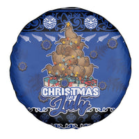 New Zealand July Christmas Spare Tire Cover Maori Kiwi Xmas Tree - Blue LT05 - Polynesian Pride