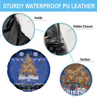 New Zealand July Christmas Spare Tire Cover Maori Kiwi Xmas Tree - Blue LT05 - Polynesian Pride