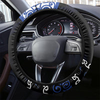 New Zealand July Christmas Steering Wheel Cover Maori Kiwi Xmas Tree - Blue