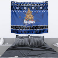 New Zealand July Christmas Tapestry Maori Kiwi Xmas Tree - Blue