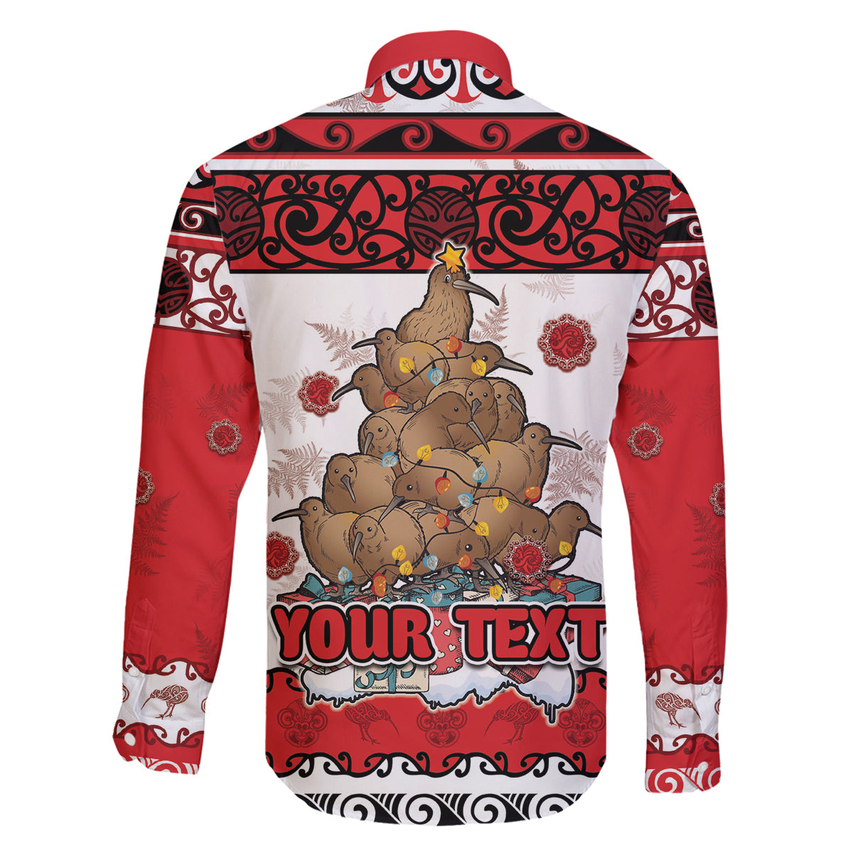 Personalised New Zealand July Christmas Family Matching Puletasi and Hawaiian Shirt Maori Kiwi Xmas Tree - White