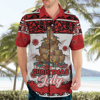 Personalised New Zealand July Christmas Hawaiian Shirt Maori Kiwi Xmas Tree - White