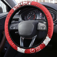 New Zealand July Christmas Steering Wheel Cover Maori Kiwi Xmas Tree - White