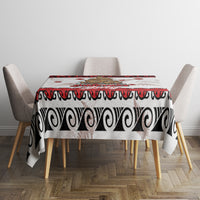 New Zealand July Christmas Tablecloth Maori Kiwi Xmas Tree - White
