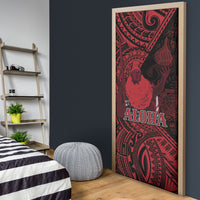 Hawaii King Kamehameha Door Cover With Hawaiian Ipu Motifs Red Version LT05 - Polynesian Pride
