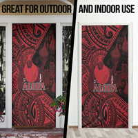 Hawaii King Kamehameha Door Cover With Hawaiian Ipu Motifs Red Version LT05 - Polynesian Pride