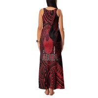 Hawaii King Kamehameha Family Matching Tank Maxi Dress and Hawaiian Shirt With Hawaiian Ipu Motifs Red Version LT05 - Polynesian Pride