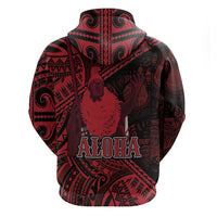 Hawaii King Kamehameha Hoodie With Hawaiian Ipu Motifs Red Version