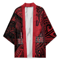 Hawaii King Kamehameha Kimono With Hawaiian Ipu Motifs Red Version LT05 Unisex Red - Polynesian Pride