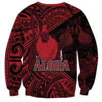 Hawaii King Kamehameha Sweatshirt With Hawaiian Ipu Motifs Red Version