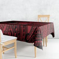 Hawaii King Kamehameha Tablecloth With Hawaiian Ipu Motifs Red Version