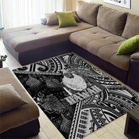Hawaii King Kamehameha Area Rug With Hawaiian Ipu Motifs Black Version LT05 - Polynesian Pride
