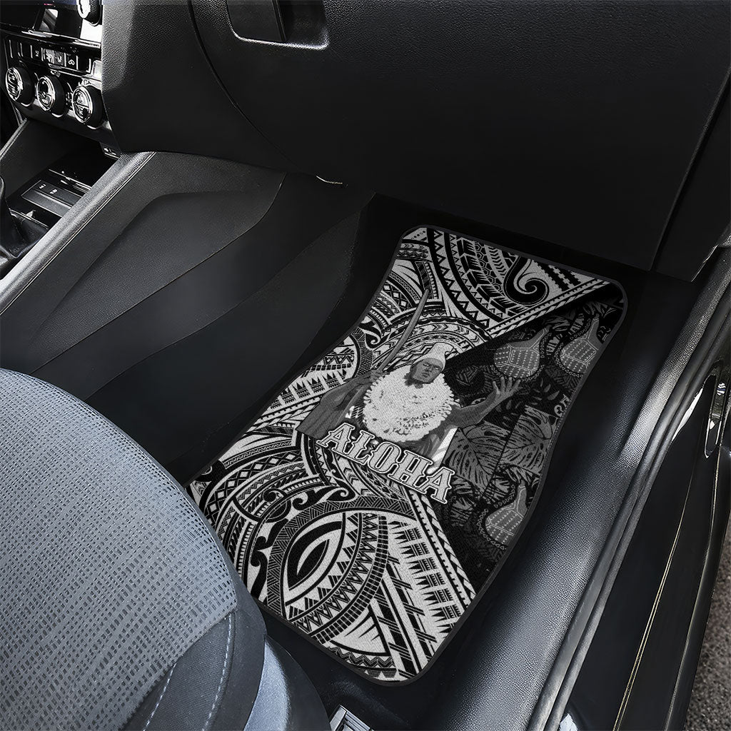 Hawaii King Kamehameha Car Mats With Hawaiian Ipu Motifs Black Version LT05 - Polynesian Pride